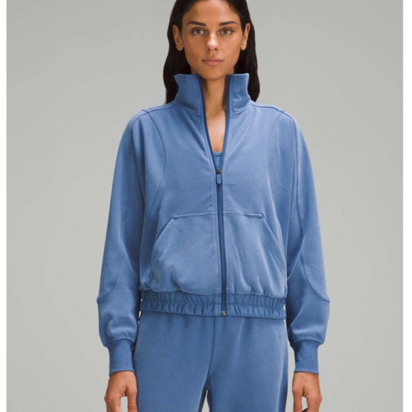 Lululemon Brushed Softstreme Funnel-Neck Zip Up Pitch Blue - Picture 2 of 9